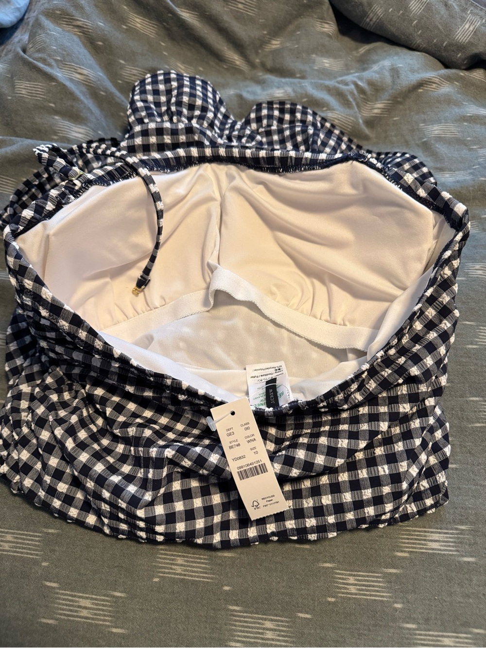 J. Crew Gingham Swim Dress size 10 NWT - Picture 5 of 9